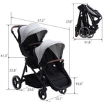 Gravee Universal Twin Stroller Frame Double Infant Car Seat W/ Basket. Fixed Price $217.48.