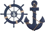 Mdluu Wooden Nautical Ship Steering Wheel, Small Rudder 11(NAVY Blue). Fixed Price $27.65.