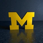 Wolverines Michigan Ncaa 3D Logo Sign Yellow Blue College Football Fan Decor. Fixed Price $16.99.