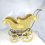 Vintage Working Victorian Wicker Baby Doll Carriage Pram Stroller Buggy. Fixed Price $61.00.