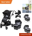 6-IN-1 Modular Travel System With Infant Car Seat And Bassinet. Fixed Price $413.96.