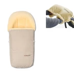 Real Lambskin Stroller Footmuff 0-3 Y.o Handwarmer Set Beige Baby Shower Gif. Fixed Price $387.99.