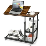 Adjustable C-shaped Bedside Table-rustic Brown Color:. Fixed Price $123.94.