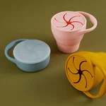Foldable Silicone Snack Cup Baby Infant Toddler Spill Proof With Lid. Fixed Price $16.99.