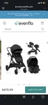 Evenflo Pivot Xpand Nxt Modular Travel System, Litemax Car Seat, Coal Black. Fixed Price $380.00.