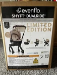 Evenflo Gold Shyft Dualride Champagne Car Seat & Stroller Combo Limited Edition. Fixed Price $550.00.