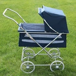 Bilt-rite Classic Stylish Vintage Baby Stroller Carriage Buggy Blue & White. Fixed Price $349.99.