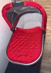 Bassinet - Denny (red/silver) + Storage Bag Great Condition!. Fixed Price $30.00.