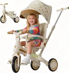 Kids Tricycle, 6 In 1 Baby's Toddler Trike With Adjustable Push Handle. Fixed Price $130.00.