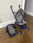 Vintage Tollytots Graco Doll Blue Plaid Stroller & Bears Car Seat. Fixed Price $75.00.