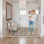 60"-103" Extra-wide Swing Baby Safety Gate Wood Adjustable Play Yard. Fixed Price $55.60.
