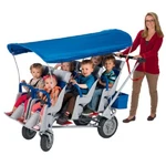 New Angeles Runabout 6 Passenger Daycare Commercial Bye Stroller W/ Canopy. Fixed Price $3033.99.