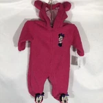Disney Baby Nwt Infant Size 9 Months Fuchsia Minnie Mouse Fleece Hooded Pram. Fixed Price $18.40.