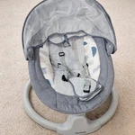 Teayingde Infant Baby Bouncer With Canopy And Safety Harness, Gray. Fixed Price $25.00.