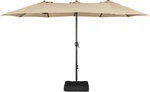 15 Ft Triple-size Patio Umbrella W/base Included Market Extra-large. Fixed Price $89.98.