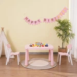 Domi Kids 3-PIECE Plastic Toddler Children's Activity Table & Chairs(white/pink). Fixed Price $59.99.