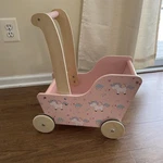 Moover Toys Wooden Baby Doll Pram/stroller Pink With Unicorn Pattern.. Fixed Price $40.00.