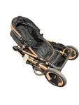 Bekoo Jfk Baby Carriage Stroller 3-WHEEL Folding Black/gold Single Seat. Fixed Price $79.99.