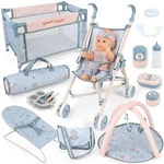 Deao Baby Doll SET,12 Inch Playset With Stroller Crib Bed Nursery Role. Fixed Price $81.77.