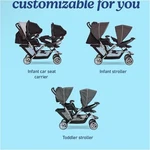 Graco Duoglider Double Stroller Reclining Seats Canopy One-hand Fold Gray Black. Fixed Price $140.99.