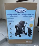 Graco READY2GROW 2.0 Double Stroller Gray Folding Bench Seat Standing Platform. Fixed Price $235.24.