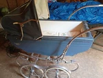 Bilt-rite Pram Baby Stroller Carriage Blue Buggy Collapsible Canopy Supreme. Fixed Price $87.50.