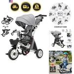 8 In 1 Tricycle Stroller With Push Handle, Foldable Trike 360 Swivel Se.... Fixed Price $226.94.
