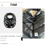 7 A.m. Car Seat Cocoon - Polar Baby Cover Great Condition. Fixed Price $69.97.