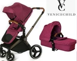 Venice Child Purple Stroller & Bassinet Set Single Folding Infant Toddler. Fixed Price $425.00.