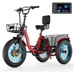 Mooncool 20" Fat Tire Electric Tricycle Adults 500W 3 Wheel Bike Trike W/ Basket. Fixed Price $999.00.