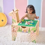 Teamson Kids Jungle Giraffe 2-IN-1 Wooden Activity Table + 23PC & Car Included. Fixed Price $81.99.