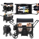 Wagon For 4 Kids Lightweight Folding Baby Stroller&with Mom's Bag Black. Fixed Price $219.99.