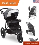 All-terrain Jeep Classic Jogging Stroller Grey With Reflective Safety Harness. Fixed Price $254.99.