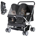 Double Pet Stroller For 2 Small Dogs & Cats, Side-by-side Twin Travel Carriage. Fixed Price $259.98.