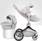 Hot Mom 360 Rotating Baby Stroller Gray White Luxury Infant Toddler. Fixed Price $300.00.