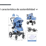Blue Carriage Pushchair Stroller Adjustable Handles Folding Basket Infant. Fixed Price $150.00.
