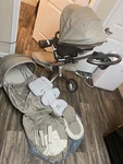 Stokke Xplory Stroller, Carry Cot, Bag, Rain Cover, Extra Cover/accessories. Fixed Price $550.00.