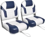 Leader Accessories Pair Elite Low Back Folding Fishing Boat Seats (2) White/blue. Fixed Price $107.96.