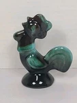 Blue Mountain Pottery Rooster Chicken 3.5"TALL Green Drip Glaze Canada. Fixed Price $18.99.