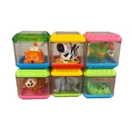 Fisher Price Peek Boo Activity Blocks Lot Animal Theme Set 6 Monkey Fox Zebra. Fixed Price $14.24.