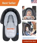 Breathable Memory Foam Baby Car Seat Insert - Black Stroller Cushion For Infants. Fixed Price $30.99.