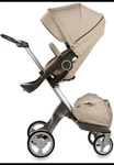 Stokke Xplory V6 Stroller + Bassinet Sibling Board - Beige Excellent Condition. Fixed Price $799.00.