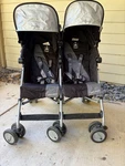 Maclaren Twin Triumph Double Lightweight Folding Stroller Black Gray Adjustable. Fixed Price $185.00.