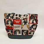 Wonder Woman Black Red Cream Handmade Double Handle Reversible Handbag. Fixed Price $32.99.