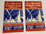 1933 Century Of Progress Great Eastern Bus System Pair Travel Brochures. Fixed Price $14.39.