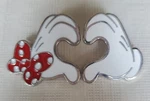 Wdw Disney Mickey & Minnie Mouse Holding Heart Hands Gloves Pin Set 2. Fixed Price $9.95.