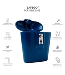 Safego Blue Lightweight Water Resistant Portable Travel Lockbox. Fixed Price $30.00.