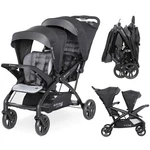 Sit N' Stand Double Stroller 2.0 Dlx W/5 Point Safety Harness, Stormy (open Box). Fixed Price $182.44.