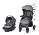 Monbebe Travel System Gray Black Stroller Car Seat Base Folding Canopy. Fixed Price $270.38.