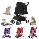 4 Wheels Folding Pet Stroller Cat Dog Cage Portable Travel Carrier Safe. Fixed Price $45.99.